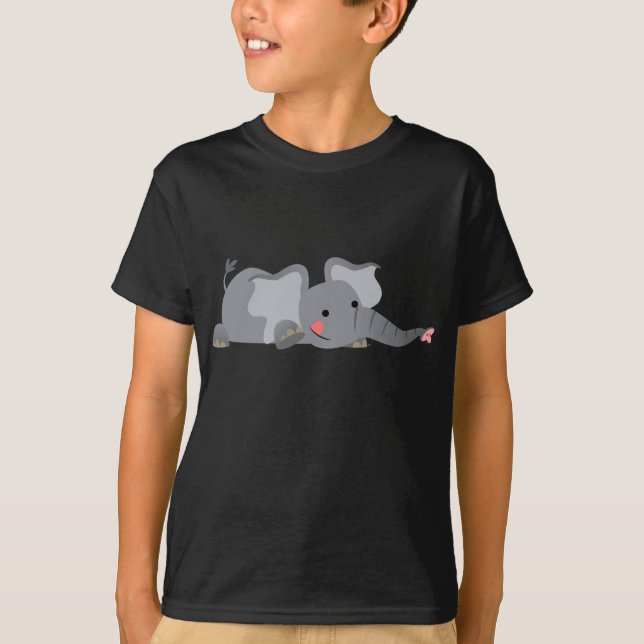 Camiseta Infantil de Elefante Furtivo Desenho Anim (Frente)