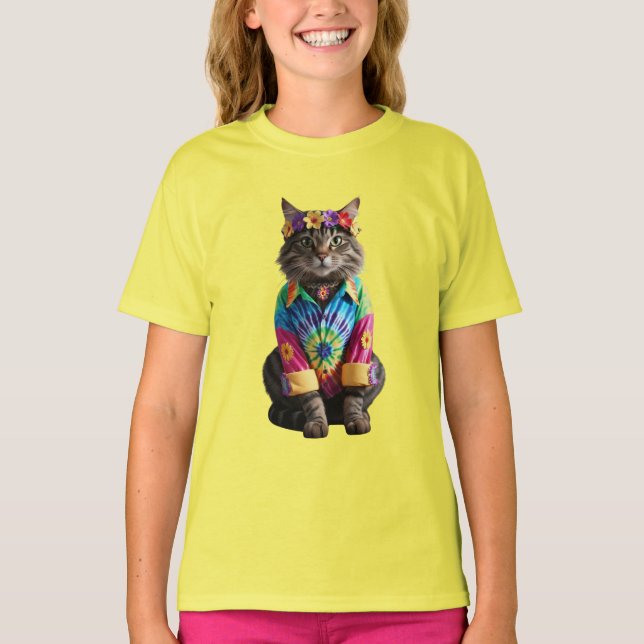 Camiseta Infantil de Gatinho Atractive Hippie (Frente)