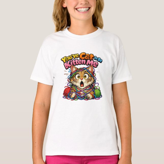 Camiseta Infantil de Gatinho Fofo Adorável (Frente)