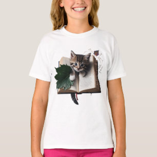 Camiseta Infantil de Gatinho Mágico e Literário – 