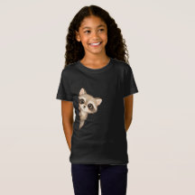 Camiseta Infantil de Guaxinim Fofo Espiando