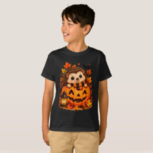 Camiseta infantil de Halloween de ouriço fofo e ab