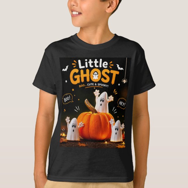 Camiseta infantil de Halloween fantasma fofo. (Frente)