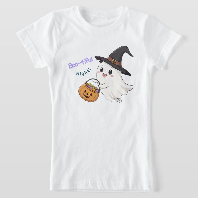 Camiseta Infantil de Halloween Fofa com Fantasma (Postura )