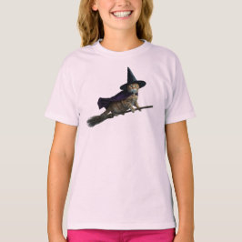 Camiseta Infantil de Halloween Gato Laranja Fofa