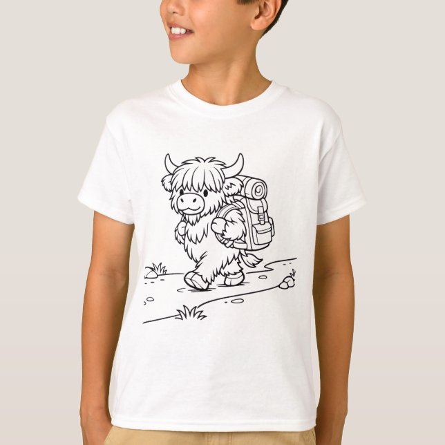 Camiseta Infantil de Iaque de Trekking para Colori (Frente)