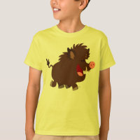 Camiseta infantil de javali selvagem de desenho an