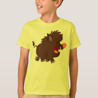 Camiseta infantil de javali selvagem de desenho an