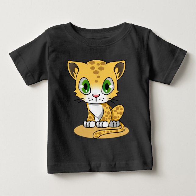 Camiseta infantil de leopardo para crianças (Frente)