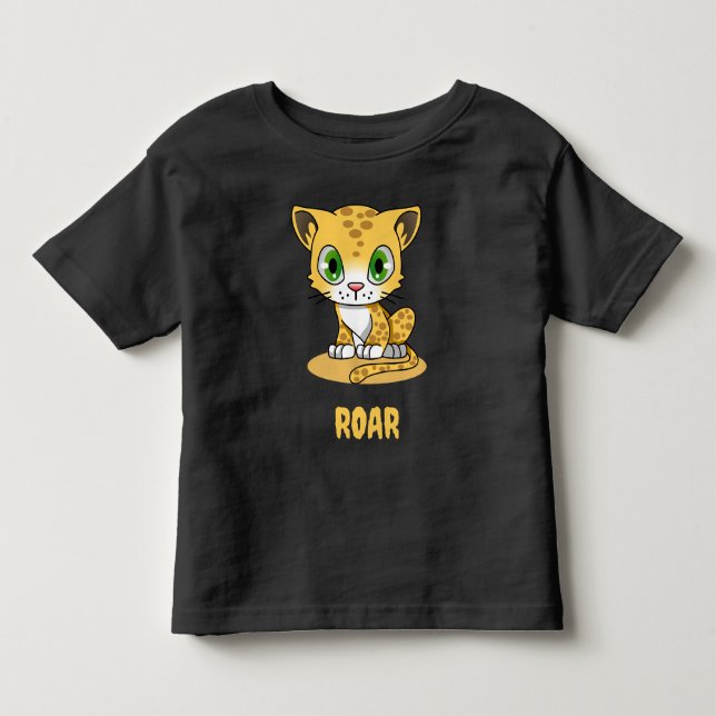 Camiseta infantil de leopardo para crianças (Frente)