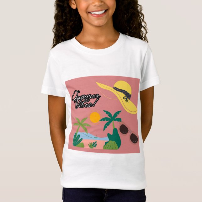 Camiseta infantil de manga curta Summer Vibe para  (Frente)