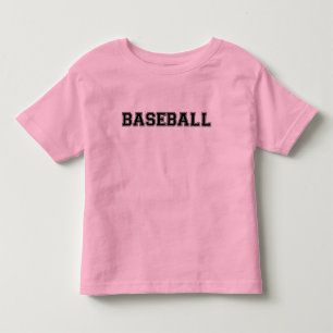 Camiseta Infantil de Manga Longa de Beisebol (Rosa