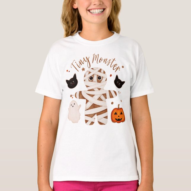 Camiseta Infantil de Múmia de Halloween (Frente)