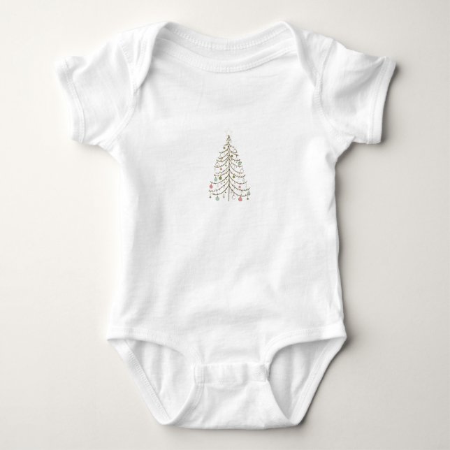 Camiseta Infantil de Natal Árvore de Natal Pastel (Frente)