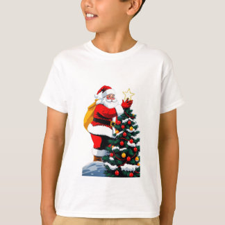 Camiseta Infantil de Natal Cartoon Fofo Decoração 