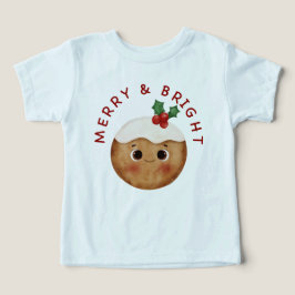 Camiseta infantil de Natal fofo Alegre & Brilhante