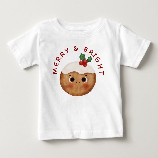 Camiseta infantil de Natal fofo e alegre (Frente)
