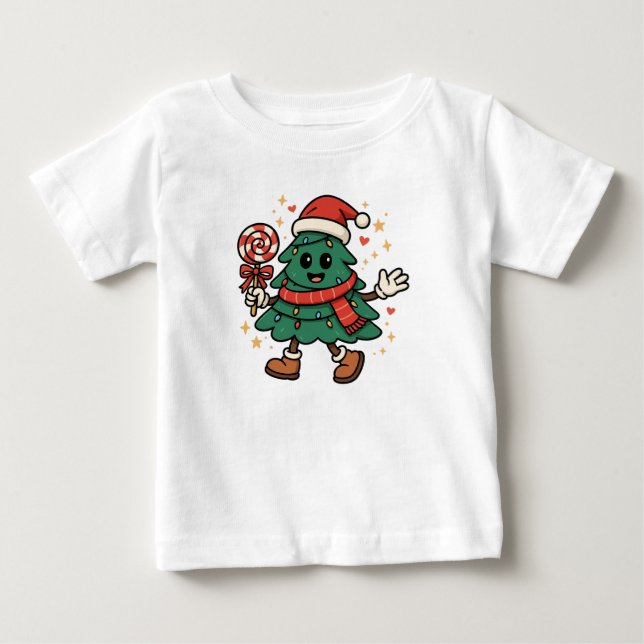 Camiseta Infantil de Natal Fofo / Festa de Fim de  (Frente)