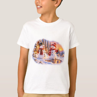 Camiseta Infantil de Neve Divertida com Chocolate