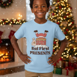 Camiseta Infantil de Papai Noel Engraçado Mas Prim