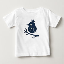 Camiseta Infantil de Pássaro Coroado Fofo