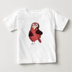 Camiseta Infantil de Pássaro Vermelho Fofo Desenha