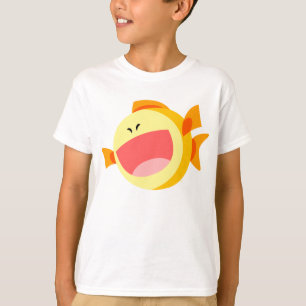 Camiseta Infantil de Peixe de Desenho Animado Fofo