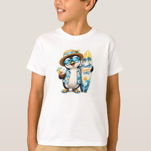Camiseta Infantil de Pengim de Verão Fofo com Vibr