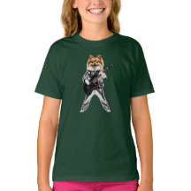 Camiseta Infantil de Pomerânia Rock Star