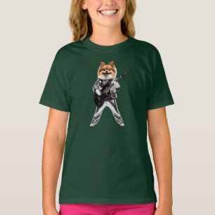 Camiseta Infantil de Pomerânia Rock Star