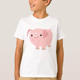 Camiseta Infantil de Porco de Desenho Fofo