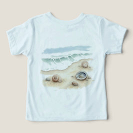 Camiseta Infantil de Praia em Aquarela Concha & Ar