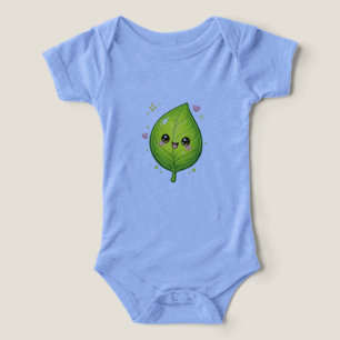 Camiseta Infantil de Presente de Folha Feliz Kawai