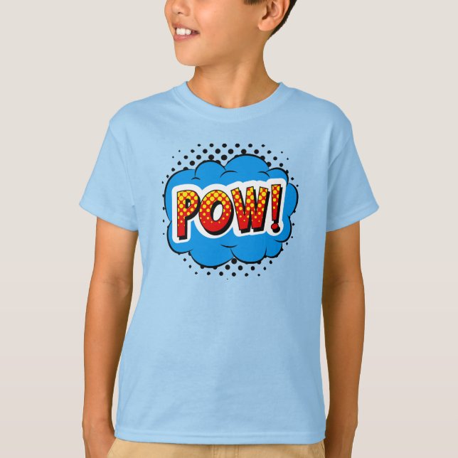 Camiseta Infantil de Quadrinhos POW! (Frente)