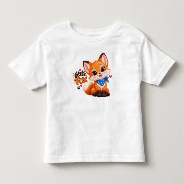 Camiseta Infantil de Raposa Fofa | Bebê Raposa com (Frente)
