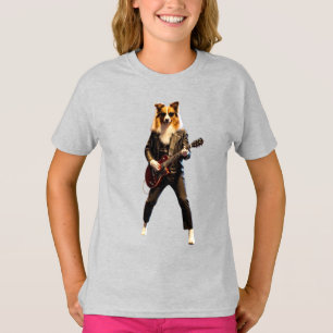 Camiseta Infantil de Rockstar Collie Engraçada