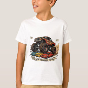 Camiseta Infantil de Rodas de Trator Monstro de Re