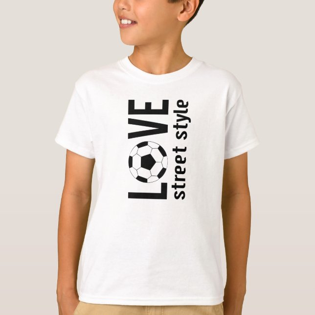 Camiseta Infantil de Rua de Futebol Amor Unisex (Frente)