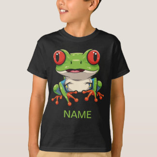 Camiseta Infantil de Sapo de Olhos Vermelhos Adorá