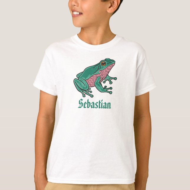 Camiseta Infantil de Sapo personalizável para Meni (Frente)
