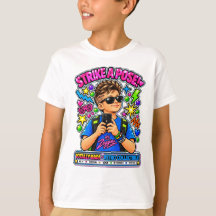 Camiseta Infantil de Selfie Retro 'Strike a Pose'