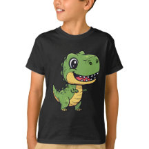 Camiseta Infantil de T-Rex de Dinossauro de Desenh