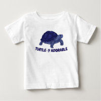 Camiseta Infantil de Tartaruga Azul Adorável