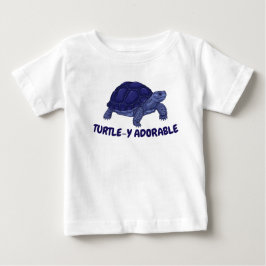 Camiseta Infantil de Tartaruga Azul Adorável