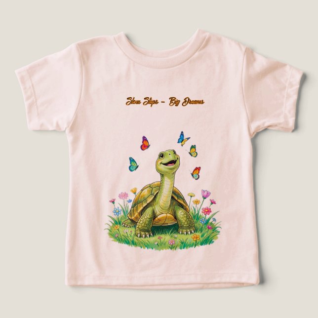 Camiseta Infantil de Tartaruga Fofa (Design frontal)