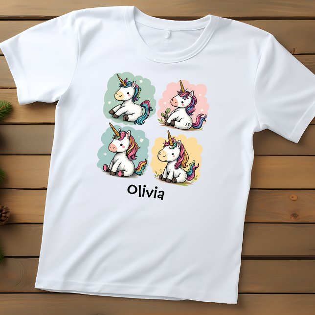 Camiseta infantil de unicórnio colorido fofo (Criador carregado)