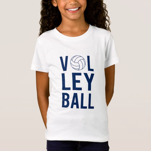 Camiseta Infantil de Volei Unisex (azul) (Frente)