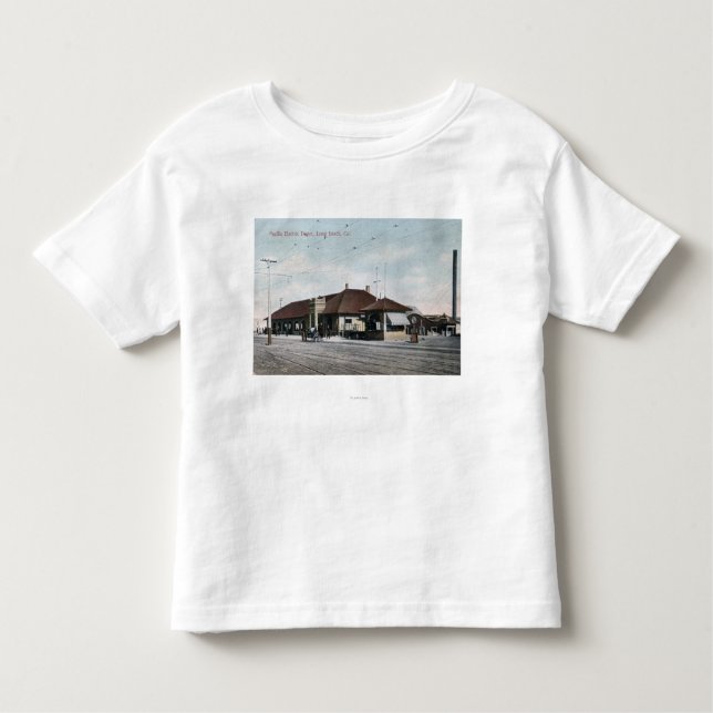 Camiseta Infantil Depósito Railway elétrico pacífico (Frente)