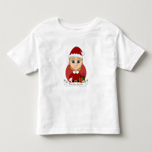 Camiseta infantil desenho animado menina de natal