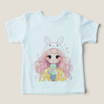 Camiseta infantil desenho de coelho